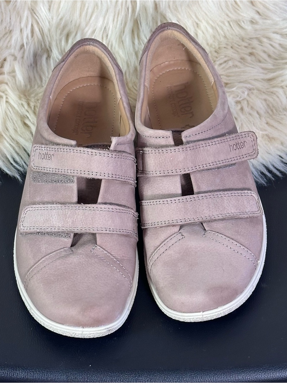 hotter Pink Suede Velcro Strap Sneakers
